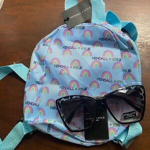 Kendall & Kylie BUNDLE Blue Rainbow  Mini Backpack & Kendall & Kylie Sunglasses